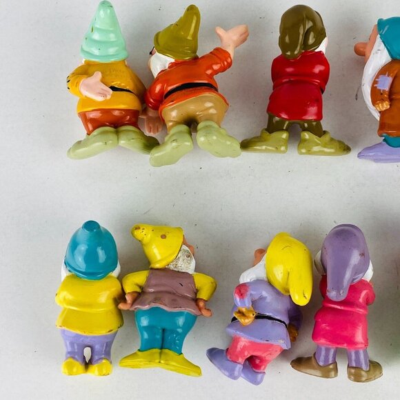 Mattel Disney Snow White Seven Dwarfs Character Toy Figures 1993 11 PC Lot - Picture 12 of 13